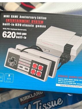 Classic Mini Game Console with 620 Built-In Games - Gray/Black